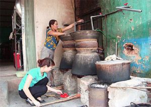 quy trình sản xuất rượu gạo truyền thống