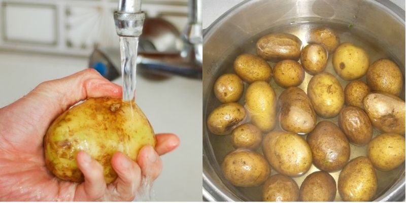 rửa sạch khoai tây